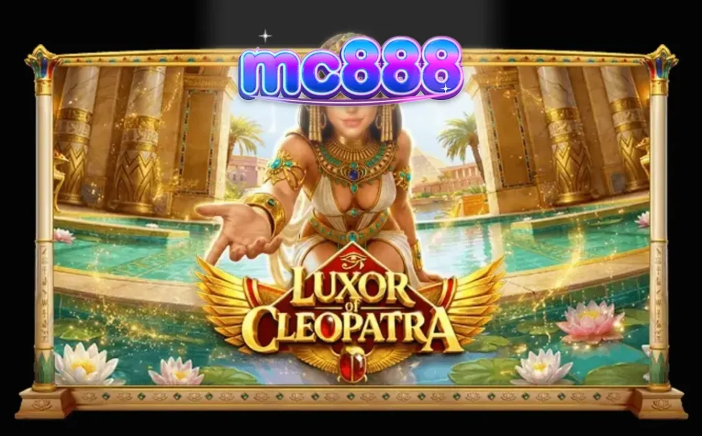 Tampilan antarmuka mobile slot Luxor of Cleopatra dengan simbol Mesir Kuno yang mewah.